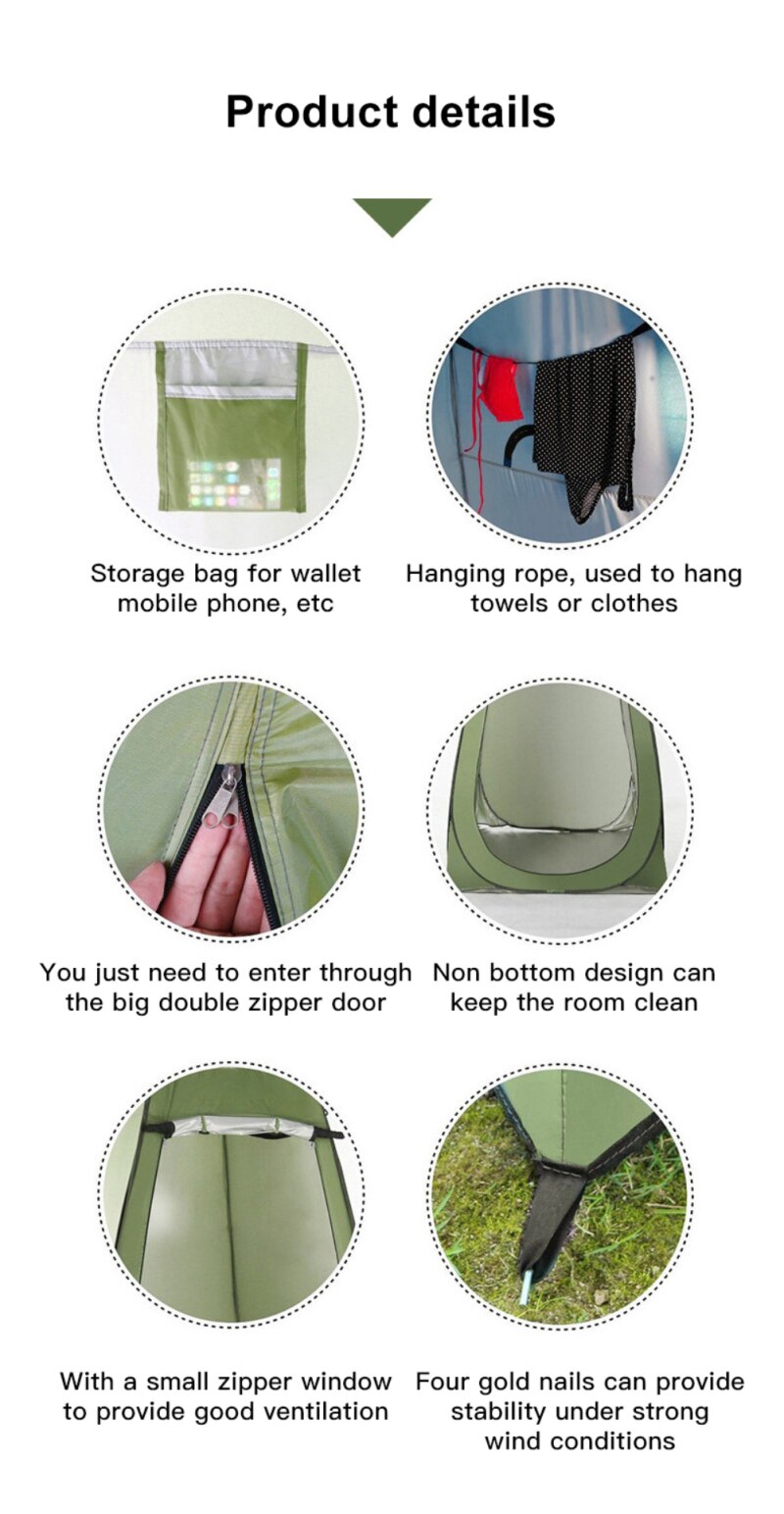 Cheap Goat Tents Portable Changing Fitting Room Shelter Hiking Beach Outdoor Big Tent Outdoor Camping Waterproof Shower Bathing Tent AB Two Types   